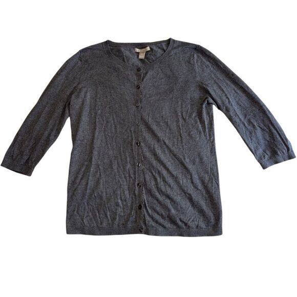 Banana Republic Women's Grey Button Down Cardigan Size Large - Picture 1 of 7
